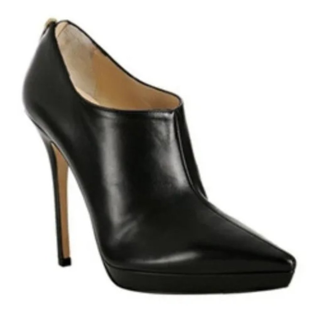 New JIMMY CHOO 8.5/9 George Black Leather Ankle Boots ASO Kim Kardashian